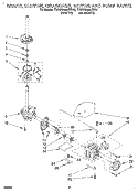 BRAKE, CLUTCH, GEARCASE, MOTOR & PUMP Diagram and Parts List for TAWS680BW0  Estate Washer