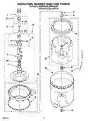 AGITATOR, BASKET AND TUB PARTS Diagram and Parts List for LSQ9010LG3  Whirlpool Washer