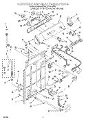 CONTROL AND REAR PANEL Diagram and Parts List for GSL9365EQ2  Whirlpool Washer