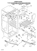 LINER Diagram and Parts List for ET4WSKYKZ00  Whirlpool Refrigerator
