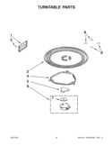 TURNTABLE PARTS Diagram and Parts List for YWMH31017AB1  Whirlpool Microwave