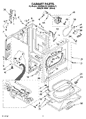 CABINET Diagram and Parts List for GGX9868JQ2  Whirlpool Dryer