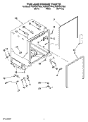 TUB AND FRAME PARTS Diagram and Parts List for KUDK03CTBL0  KitchenAid Dishwasher