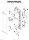 REFRIGERATOR DOOR Diagram and Parts List for GD2LHGXKB00  Whirlpool Refrigerator