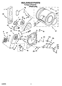 BULKHEAD PARTS, OPTIONAL PARTS (NOT INCLUDED) Diagram and Parts List for LEV4634PQ1  Whirlpool Dryer