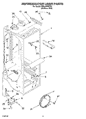 REFRIGERATOR LINER PARTS Diagram and Parts List for KSRJ25IMST00  KitchenAid Refrigerator