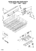 UPPER RACK AND TRACK PARTS Diagram and Parts List for KUDR02FSSS1  KitchenAid Dishwasher