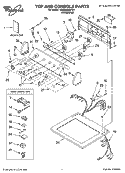 TOP AND CONSOLE PARTS Diagram and Parts List for YGEQ9800PW1  Whirlpool Dryer