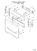 CONTROL PANEL Diagram and Parts List for FGP325HN0  Roper Range