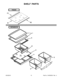 SHELF PARTS Diagram and Parts List for W8TXNGZBB00  Whirlpool Refrigerator