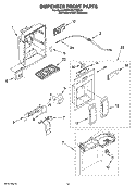 DISPENSER FRONT PARTS Diagram and Parts List for KSRY25CTMS00  KitchenAid Refrigerator