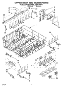 UPPER RACK AND TRACK PARTS Diagram and Parts List for KUDS01VMMT5  KitchenAid Dishwasher