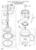 AGITATOR, BASKET AND TUB Diagram and Parts List for LSQ7533JQ0  Whirlpool Washer
