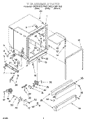 TUB ASSEMBLY Diagram and Parts List for DU920PFGZ0  Whirlpool Dishwasher
