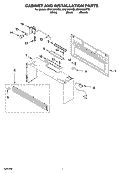 CABINET AND INSTALLATION PARTS Diagram and Parts List for MH2155XPB0  Whirlpool Microwave