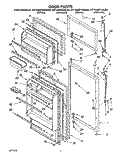 DOOR Diagram and Parts List for RT14GDXAW00  Roper Refrigerator
