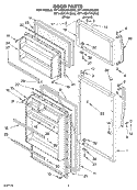 DOOR Diagram and Parts List for RT14DKXKQ00  Roper Refrigerator