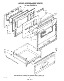 DOOR AND DRAWER Diagram and Parts List for RM973PXLT2  Whirlpool Microwave Oven Combo