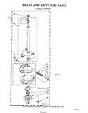 BRAKE AND DRIVE TUBE Diagram and Parts List for LA5668XSW0  Whirlpool Washer