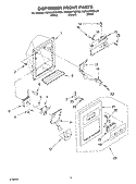 DISPENSER FRONT PARTS Diagram and Parts List for KSRG22FKBL05  KitchenAid Refrigerator