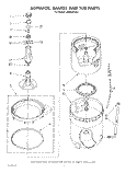 AGITATOR, BASKET AND TUB Diagram and Parts List for LA9800XSW2  Whirlpool Washer