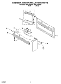 CABINET AND INSTALLATION PARTS Diagram and Parts List for YMH1141XMB3  Whirlpool Microwave
