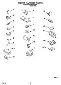 WIRING HARNESS PARTS Diagram and Parts List for 6ALSR7244MW0  Whirlpool Washer
