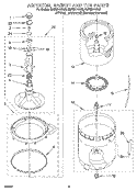AGITATOR, BASKET AND TUB Diagram and Parts List for 8LSR6114AN0  Whirlpool Washer