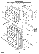 DOOR PARTS Diagram and Parts List for ET4CSKYKQ03  Whirlpool Refrigerator