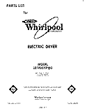 SECTION Diagram and Parts List for LE7805XPW0  Whirlpool Dryer