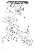 MOTOR AND ICE CONTAINER Diagram and Parts List for KSRB27FHBL05  KitchenAid Refrigerator