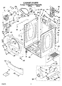 CABINET PARTS Diagram and Parts List for YWED8300SW0  Whirlpool Dryer
