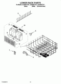 LOWER RACK PARTS Diagram and Parts List for GU3600XTVQ1  Whirlpool Dishwasher