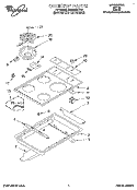 COOKTOP, LITERATURE Diagram and Parts List for RS600BXYH3  Whirlpool Range
