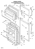 DOOR PARTS Diagram and Parts List for RT18BKXKQ01  Roper Refrigerator