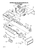 MOTOR AND ICE CONTAINER Diagram and Parts List for 8ED22RQXXW00  Whirlpool Refrigerator