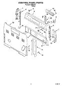 CONTROL PANEL PARTS Diagram and Parts List for IME33303  Inglis Range