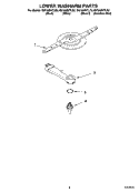 LOWER WASHARM PARTS Diagram and Parts List for GU1500XTLQ3  Whirlpool Dishwasher