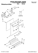 DOOR AND PANEL PARTS Diagram and Parts List for KUDB03CTBL1  KitchenAid Dishwasher