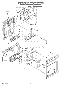 DISPENSER FRONT PARTS Diagram and Parts List for KSSO48QTX00  KitchenAid Refrigerator