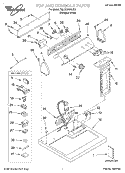 TOP AND CABINET, LITERATURE Diagram and Parts List for 7MLGQ8000JQ0  Whirlpool Dryer
