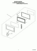 DOOR PARTS Diagram and Parts List for MH1160XSS3  Whirlpool Microwave