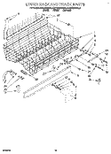 UPPER RACK AND TRACK Diagram and Parts List for KUDS230BAL0  KitchenAid Dishwasher