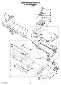 DISPENSER PARTS Diagram and Parts List for WFW9200SQ00  Whirlpool Washer
