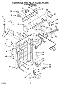 CONTROLS AND REAR PANEL PARTS Diagram and Parts List for RAS8333RQ4  Roper Washer