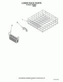 LOWER RACK PARTS Diagram and Parts List for IWU98664  Inglis Dishwasher