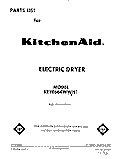 SECTION Diagram and Parts List for KEYE664WAL1  KitchenAid Dryer
