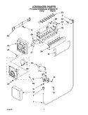 ICEMAKER PARTS Diagram and Parts List for ET8GHMXLT01  Whirlpool Refrigerator