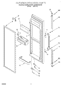 REFRIGERATOR DOOR Diagram and Parts List for 3ED22DQXDN03  Whirlpool Refrigerator