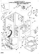 CABINET Diagram and Parts List for LGT5624BW2  Whirlpool Dryer